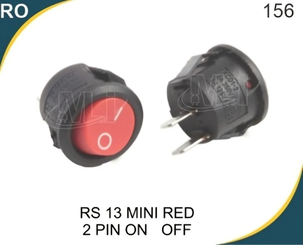 MINI ROUND ROCKER 2 PIN RED