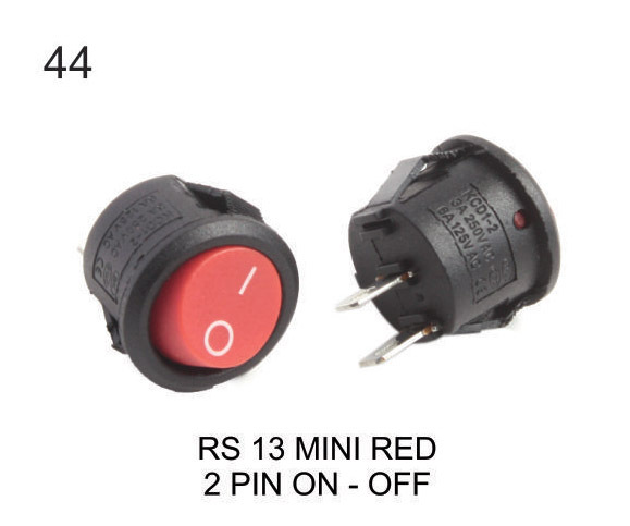 RS 13 MINI RED 2 PIN ON-OFF