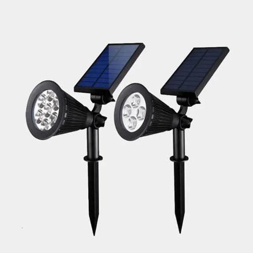 7W Solar Led Garden Lawn Light - Color: Black