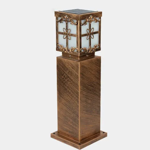 Die-Cast Aluminum Solar Led Lawn Light - Color: Brown