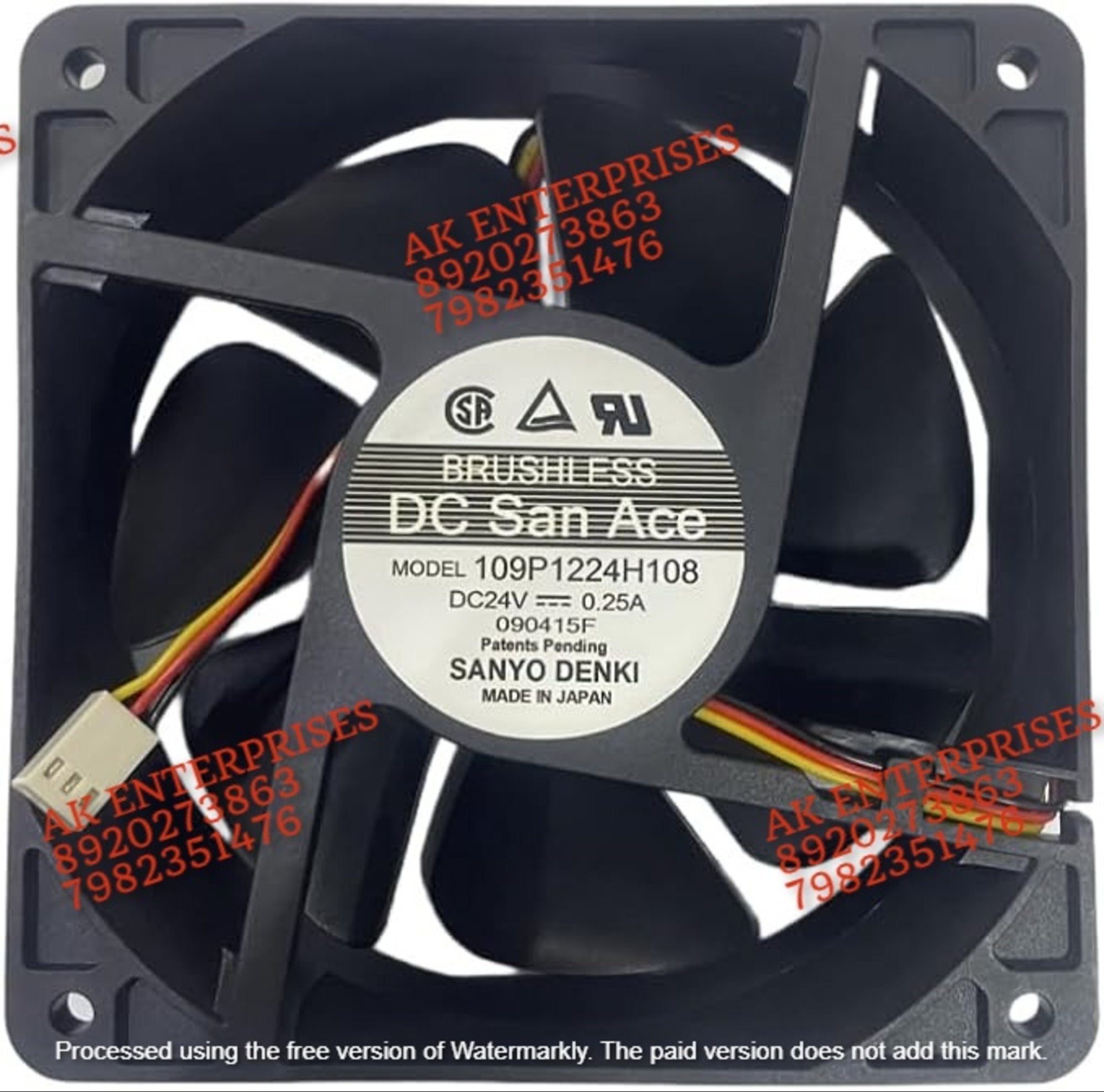 SanAce 109P1224H108 Axial Fan 24V-0.25A DC Brushless Air Cooling Fan 4000 RPM 120 * 120 * 38mm 3Wire