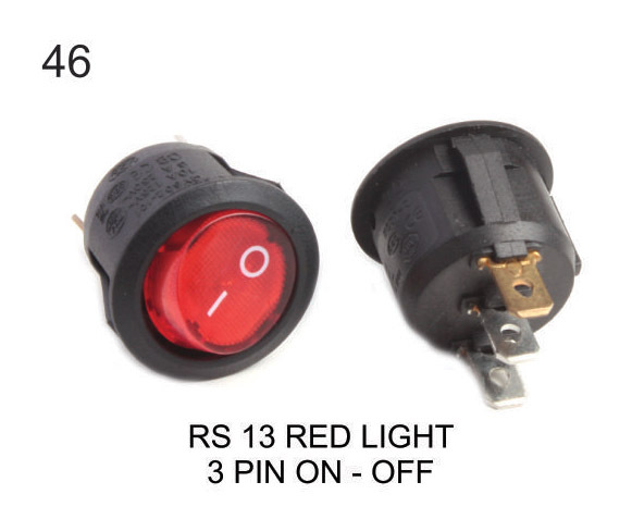 RS 13 RED LIGHT 3 PIN ON-OFF