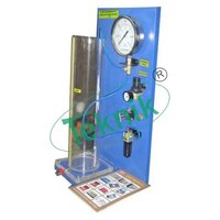 Measurement Of Level By Air Purge Method Apparatus - Transparent Tank 150x600mm, Pressure Gauge Mmwc, Air Regulating Valve