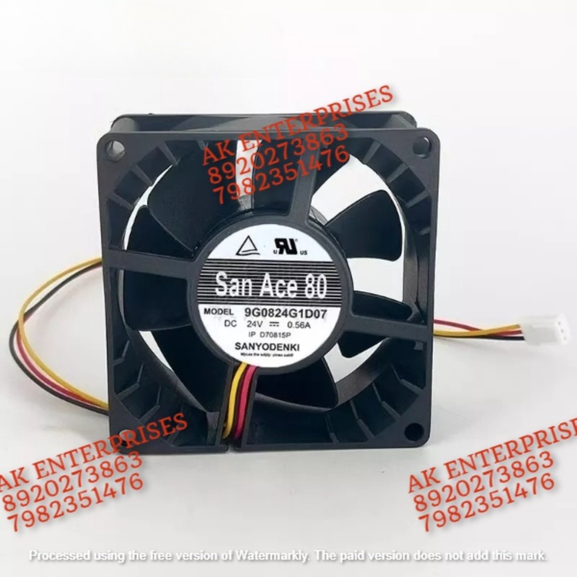 SanAce 9G0824G1D07 Axial fan 24V-0.56A DC Brushless Air Cooling Fan 4500 RPM 80 * 80 * 38mm 3Wire