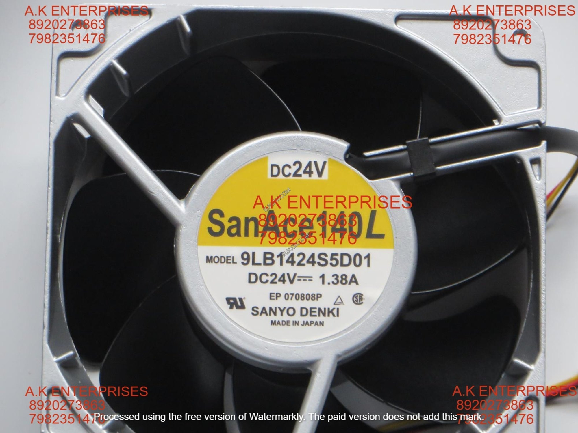 SANACE  9LB1424S5D01 24V 1.38A 3wires Cooling Fan