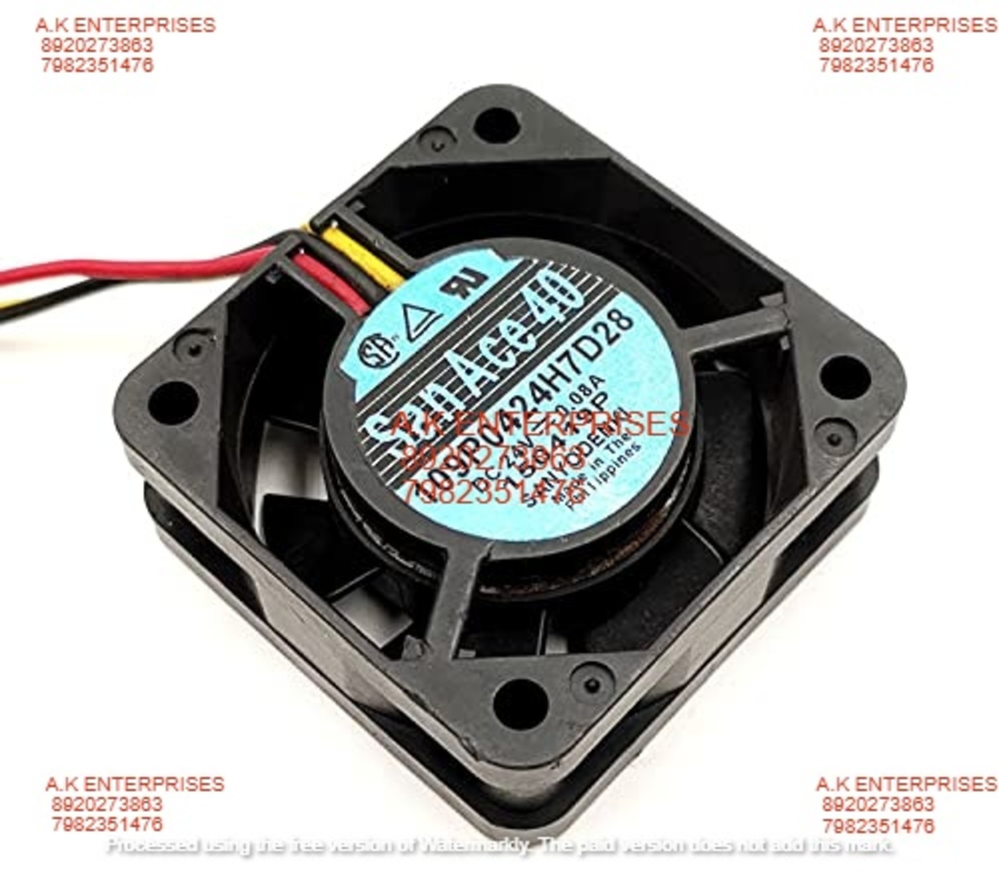 Sanace 109p0424h7d28 Inverter Fan - 24v Dc, 0.08a | Durable Plastic, 97mm Size, Black Color, 7700rpm Speed, 6.36cfm Airflow