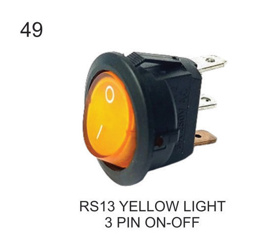 RS 13 YELLOW LIGHT 3 PIN ON-OFF