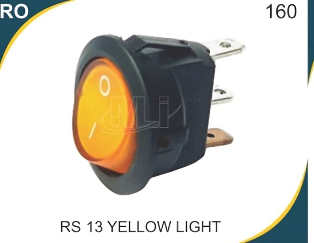  ROCKER SWITCH YELLOW LIGHT 3 PIN ON-FF