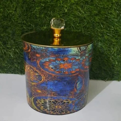 Metal Dry Fruit Box - High-Quality Metal, 5 Inches | Glossy Lamination Finishing, Elegant Design, Perfect for Storage and Decoration