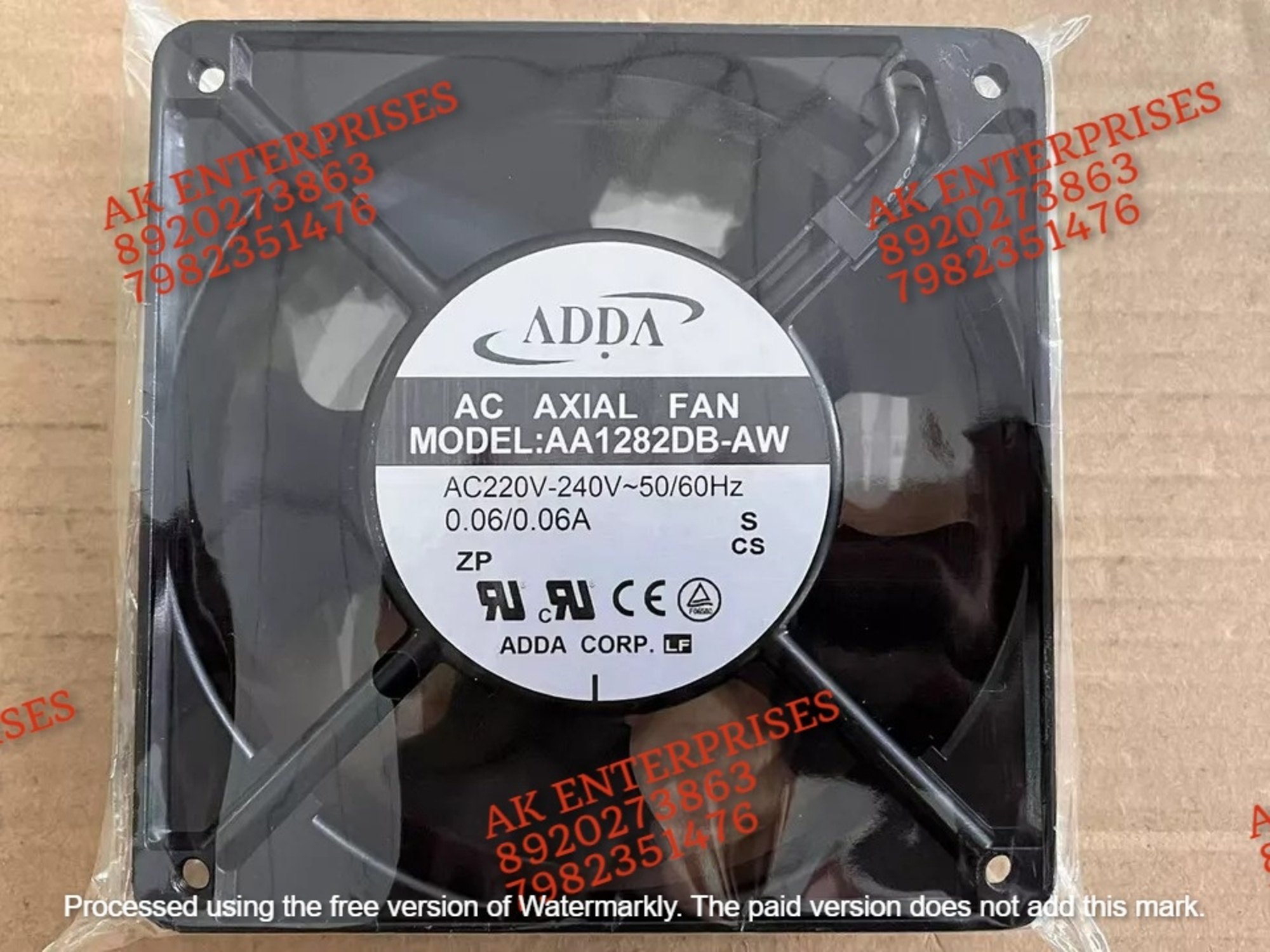 ADDA AA1282DB-AW Axial Fan 220-240VAC 50/60Hz 3.06W DC Brushless Air Cooling Fan 2300 RPM 120 * 120 * 38mm 2Wire