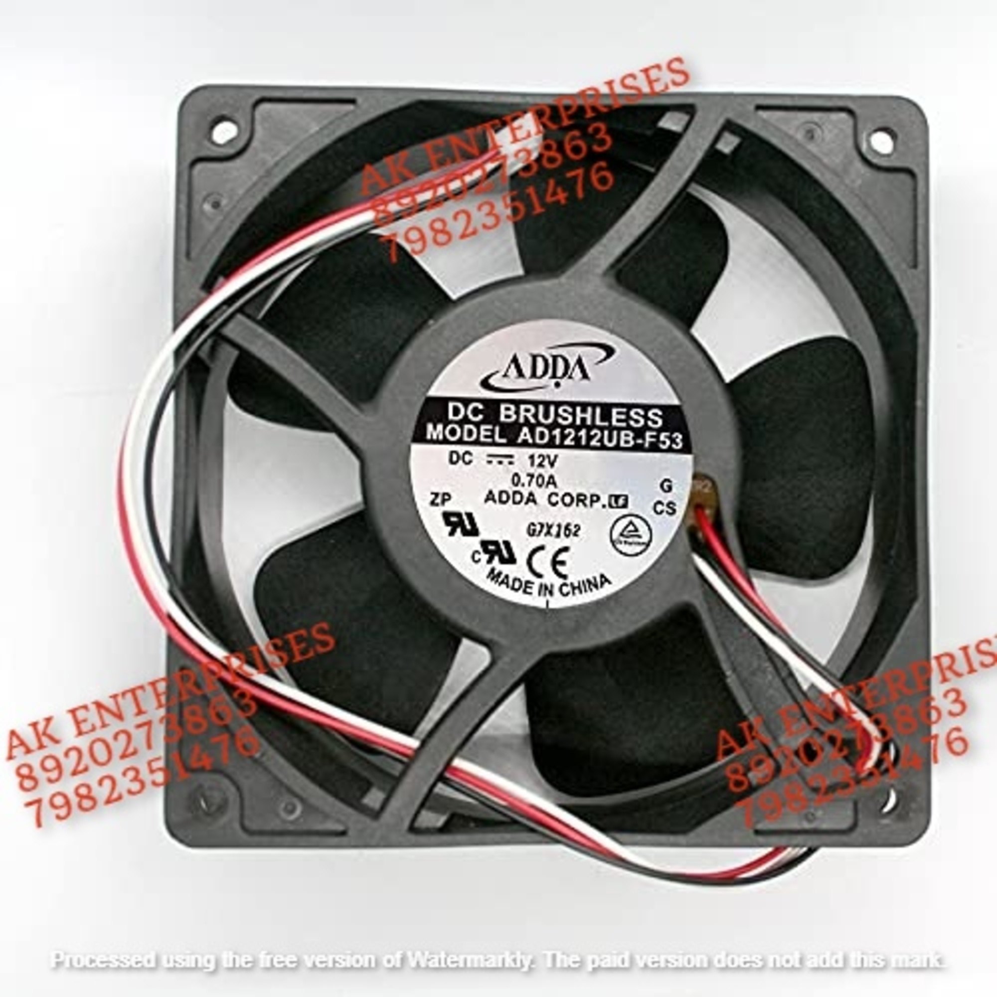 ADDA AD1212UB-F53 Axial Fan 12V-0.70A DC Brushless Air Cooling Fan 3200 RPM 120 * 120 * 38mm 3Wire