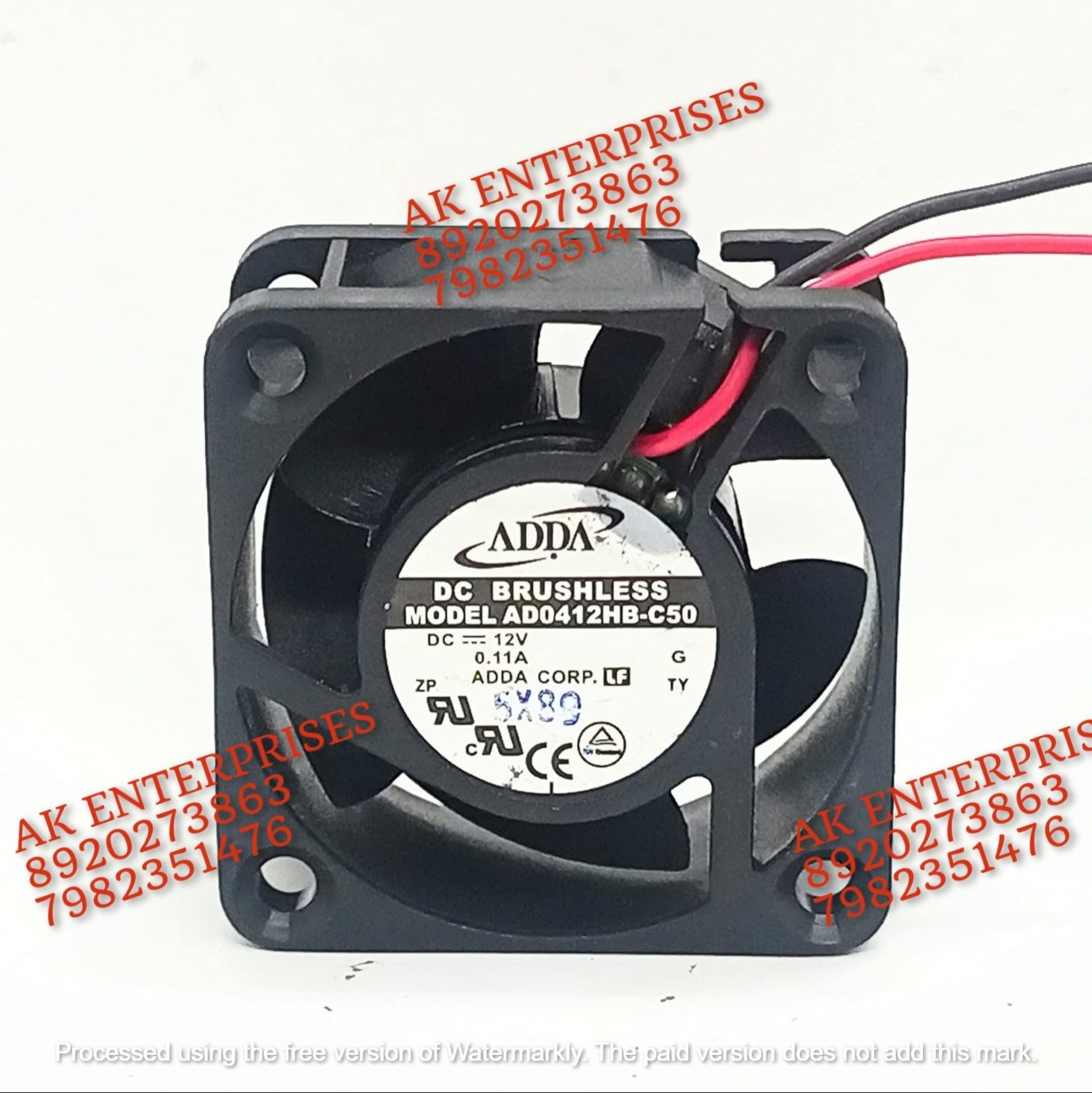 ADDA AD0412HB-C50 Axial Fan 12V-0.11A DC Brushless Air Cooling Fan 7800 RPM 40 * 40 * 20mm 2Wire