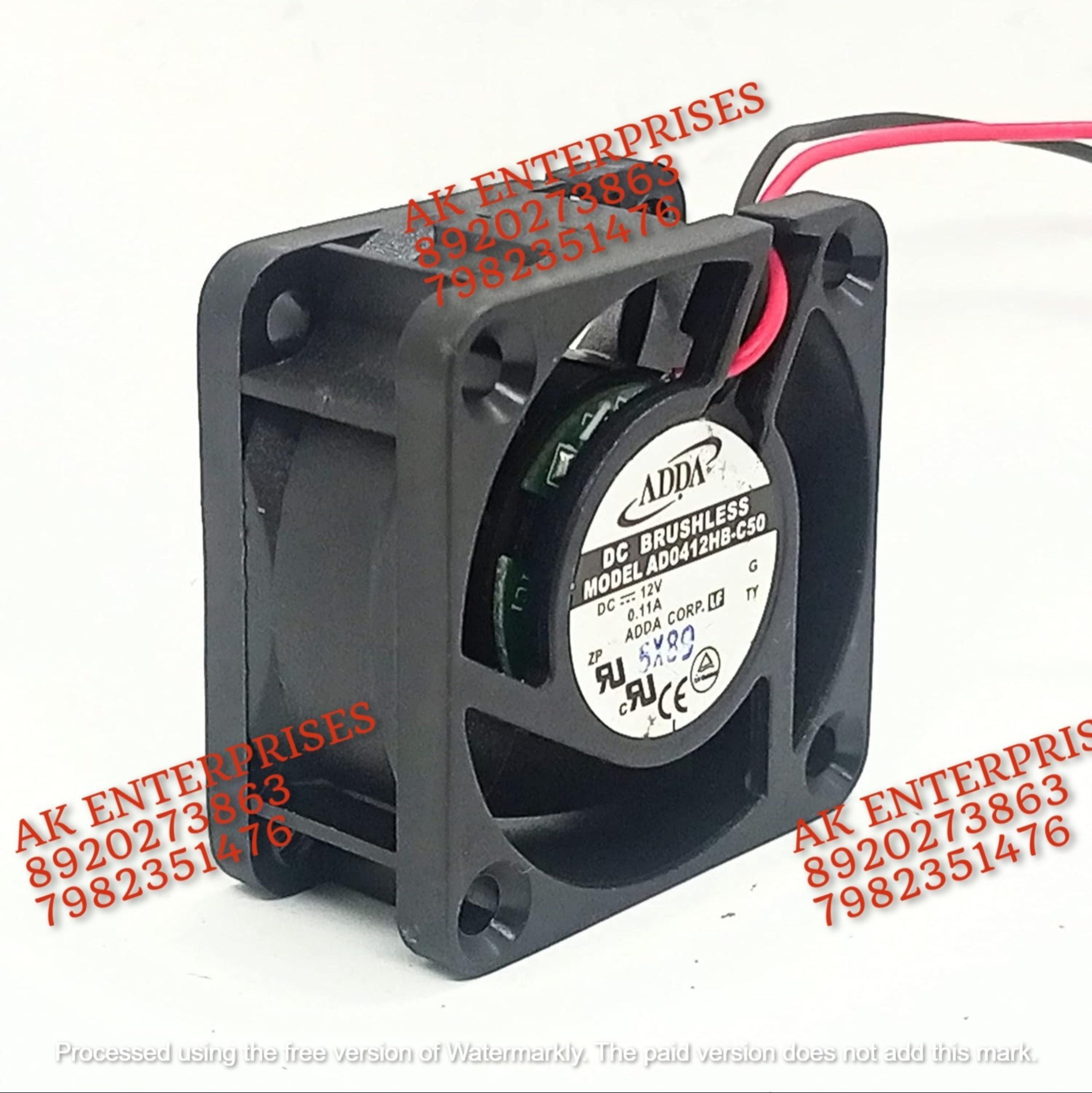 ADDA AD0412HB-C50 Axial Fan 12V-0.11A DC Brushless Air Cooling Fan 7800 RPM 40 * 40 * 20mm 2Wire