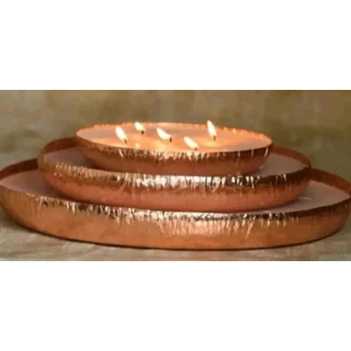 Metal Wax Candle Plates - Color: Brown