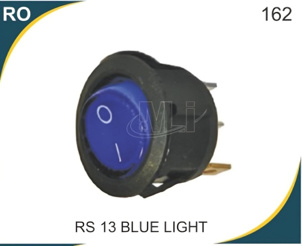 ROUND ROCKER SWITCH BLUE LIGHT 3 PIN ON-OFF