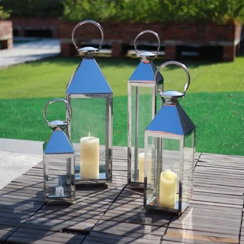 Metal And Steel Lantern - Color: Silver