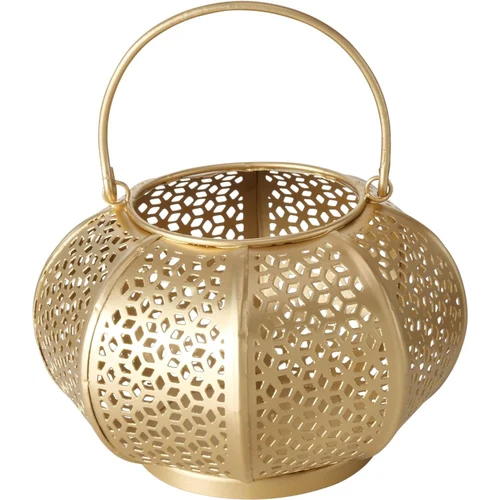 Metal Moroccan Tabletop Lantern - Color: Brown