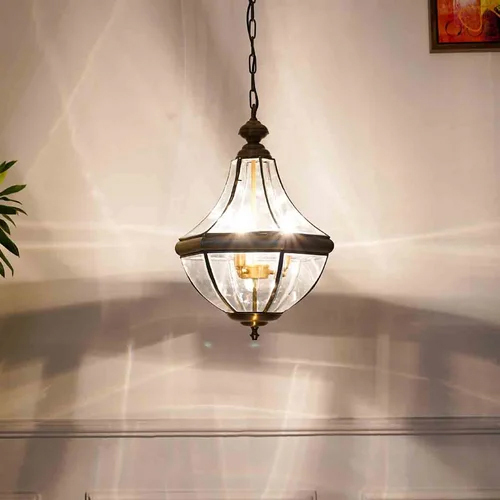 Metal Hanging Lantern - Color: Black