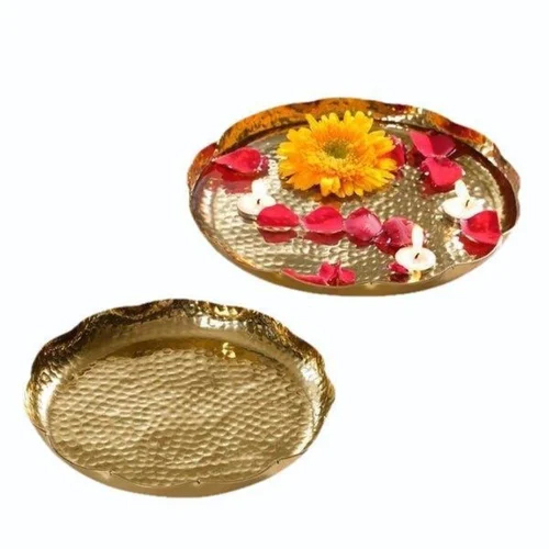 Metal Urli Platter - Color: Golden