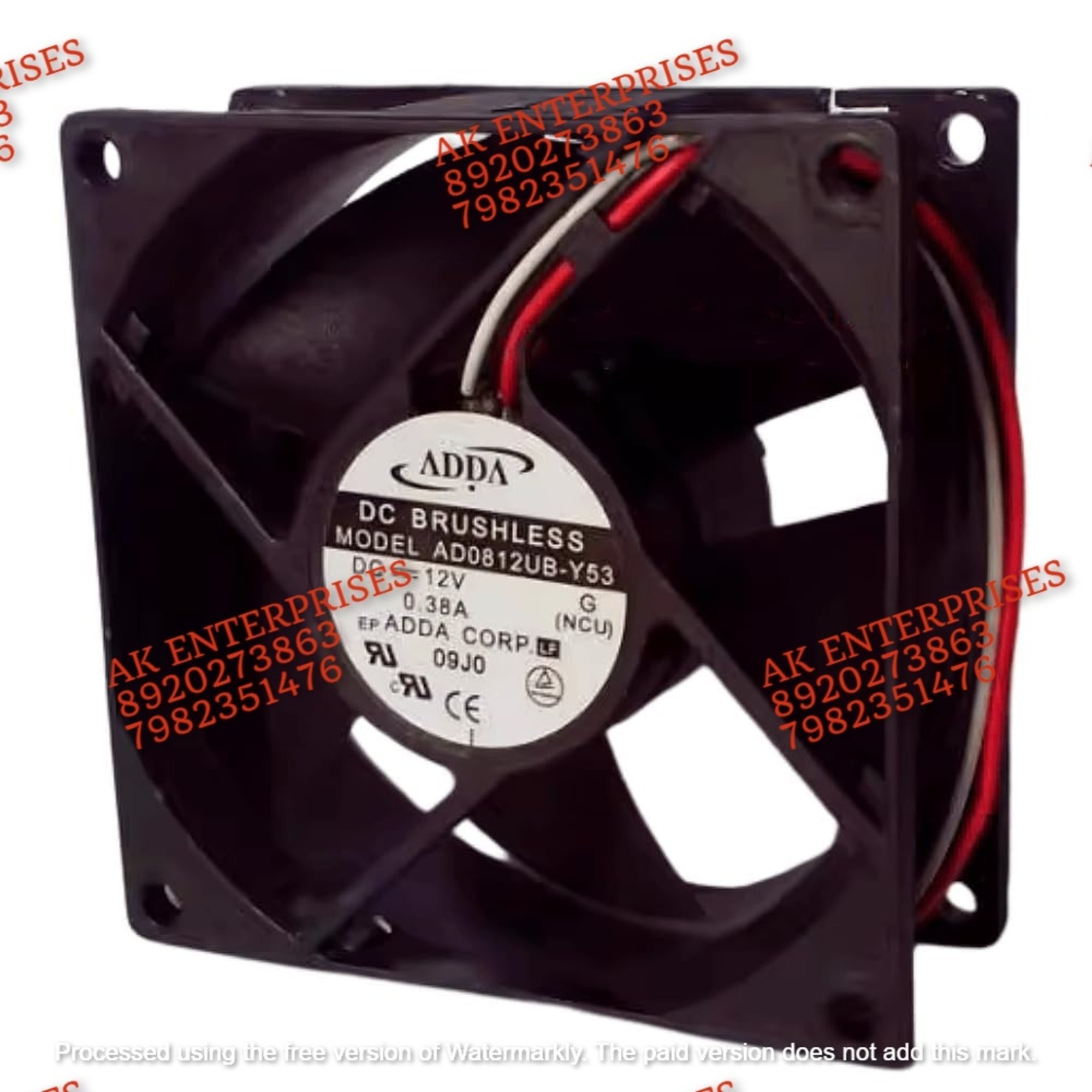 ADDA AD0812UB-Y53 Axial Fan 12V-0.38A DC Brushless Air Cooling Fan 1000 RPM 80 * 80 * 32mm 3Wire