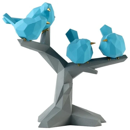 Carved Origami Sparrow Bird For Desktop - Color: Multicolor