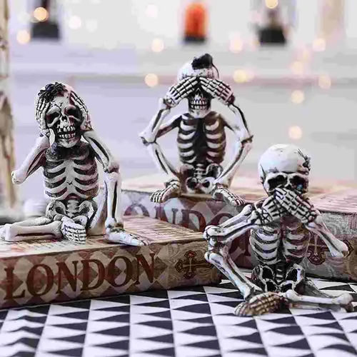 Skeletons Statue Set Of 3Pcs - Color: White