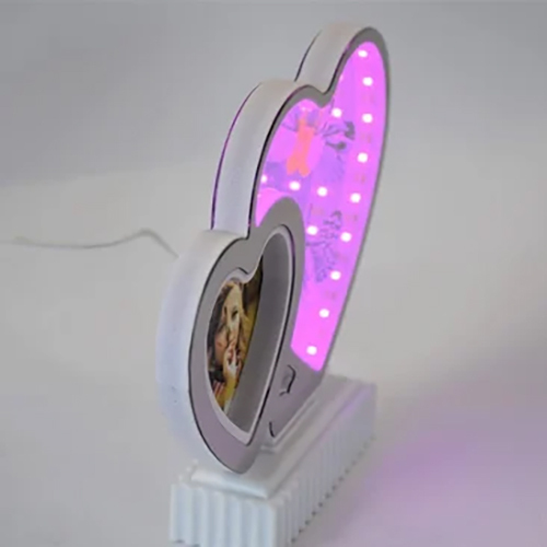 Gm Butterfly Heart Shaped Lighted Frame Magic Mirror - Glass, 12x12 Inches | Modern Elegant Design With Led Lights And Whimsical Butterfly Accents