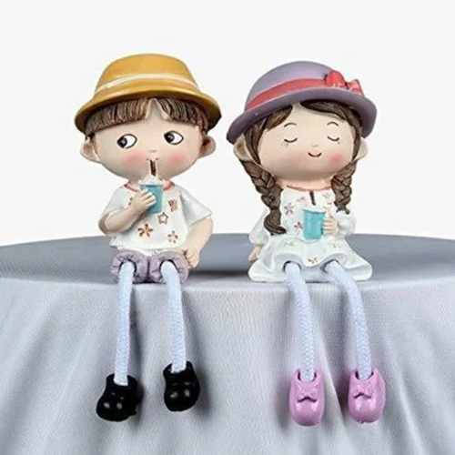 Hanging Legs Couple Resin Statue