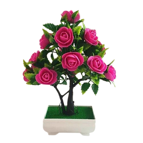 Gm Artificial Potted Plant Fake Rose Flower Bonsai