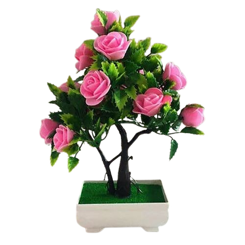 Gm Artificial Potted Plant Fake Rose Flower Bonsai