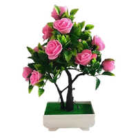 Gm Artificial Potted Plant Fake Rose Flower Bonsai