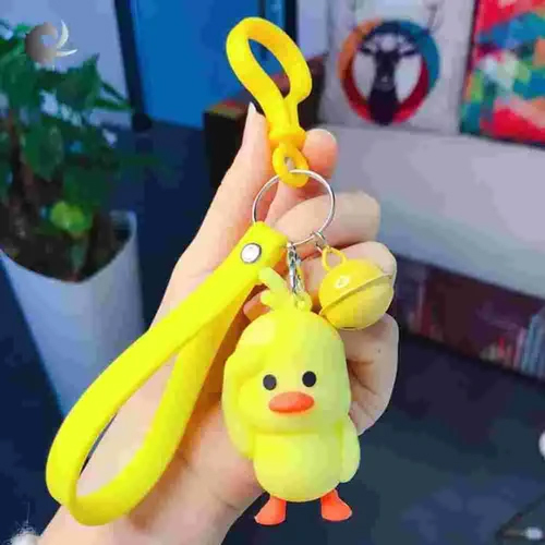 Gm Cute Little Yellow Silicone Duck Key Chain - Metals Type: Steel