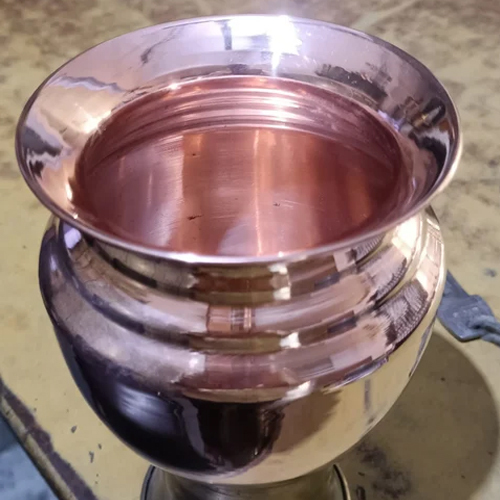 Metal Pure Copper Kalash Lota - Shape: Round