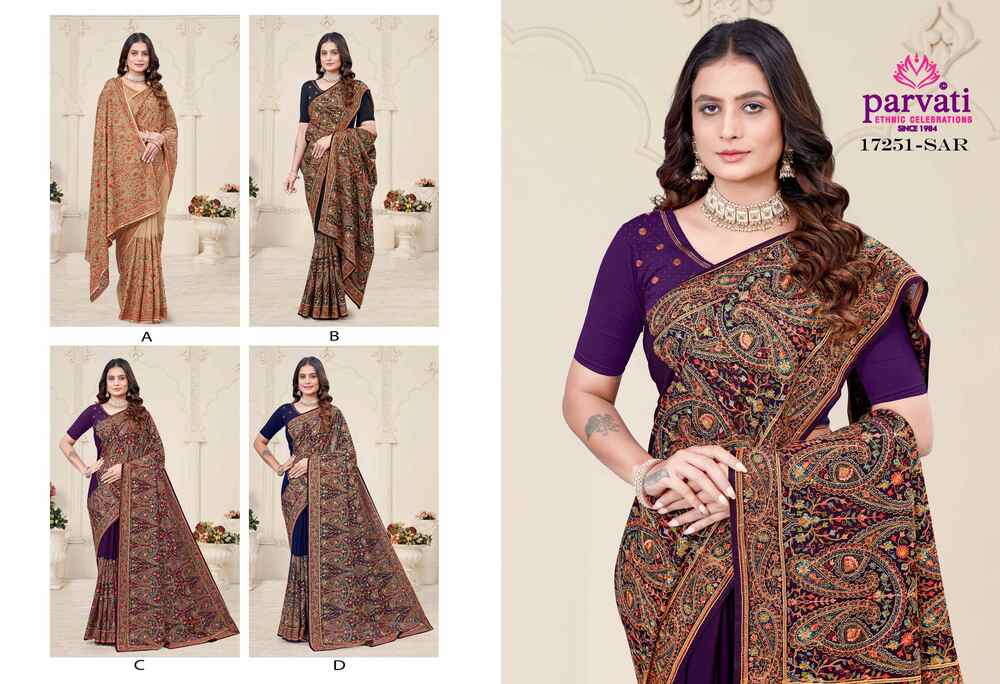 Parvati Multicolor Georgette Saree -17151