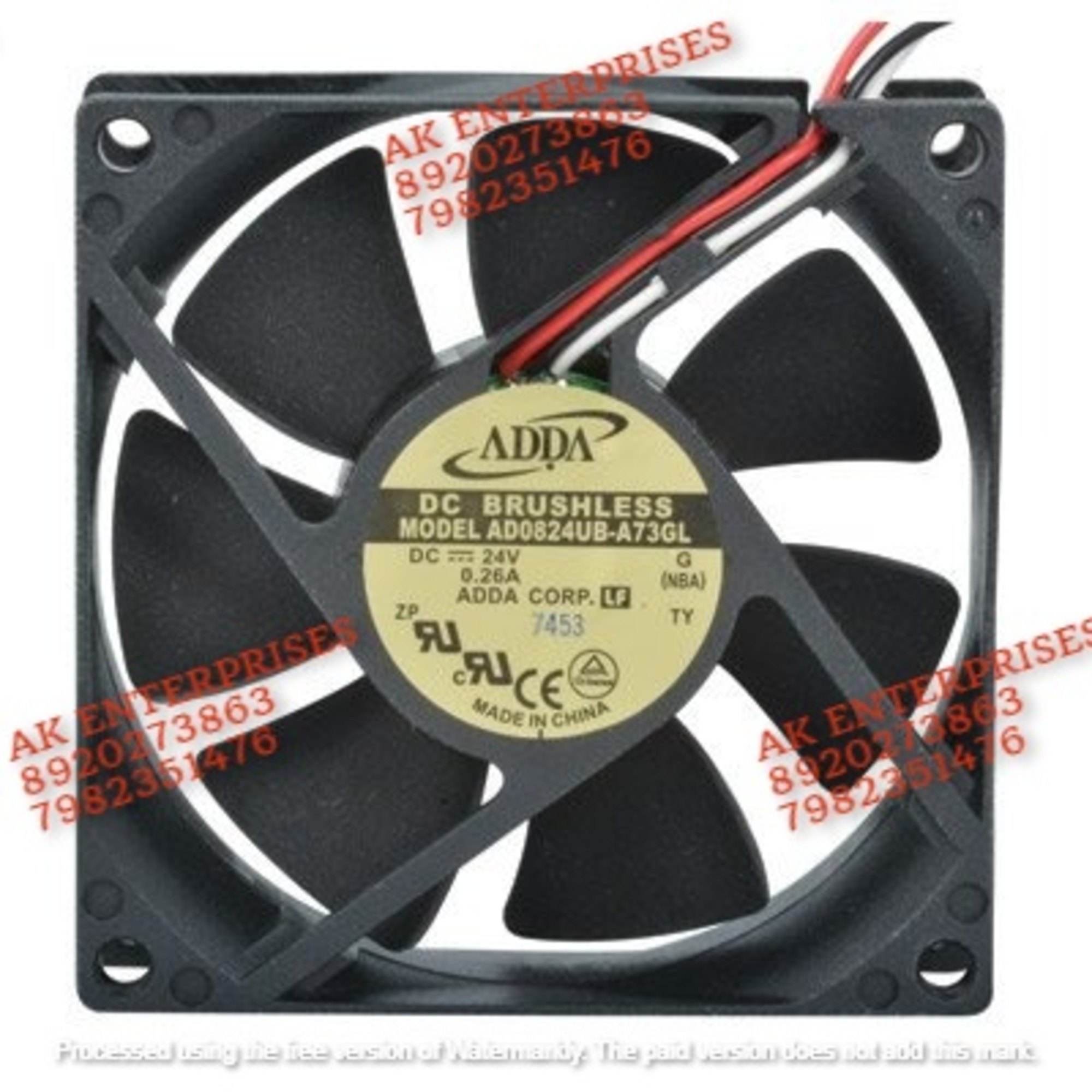 ADDA AD0824UB-A73GL Axial Fan 24V-0.26A DC Brushless Air Cooling Fan 3900 RPM 80 * 80 * 25mm 3Wire