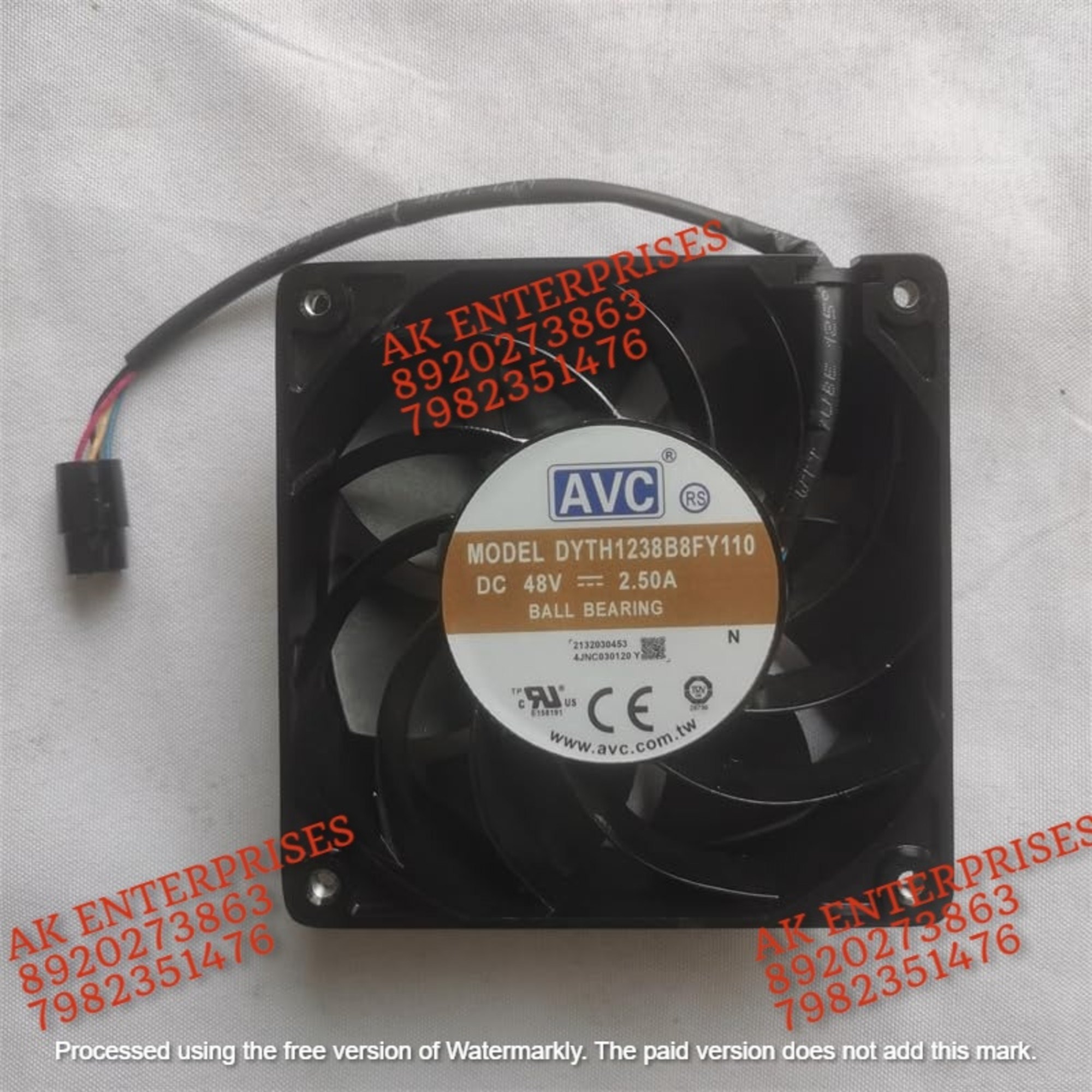 AVC DYTH1238B8FY110 Axial Fan 48V-2.5A DC Brushless Air Cooling Fan 3500 RPM 120 * 120 * 38mm 2-Wire