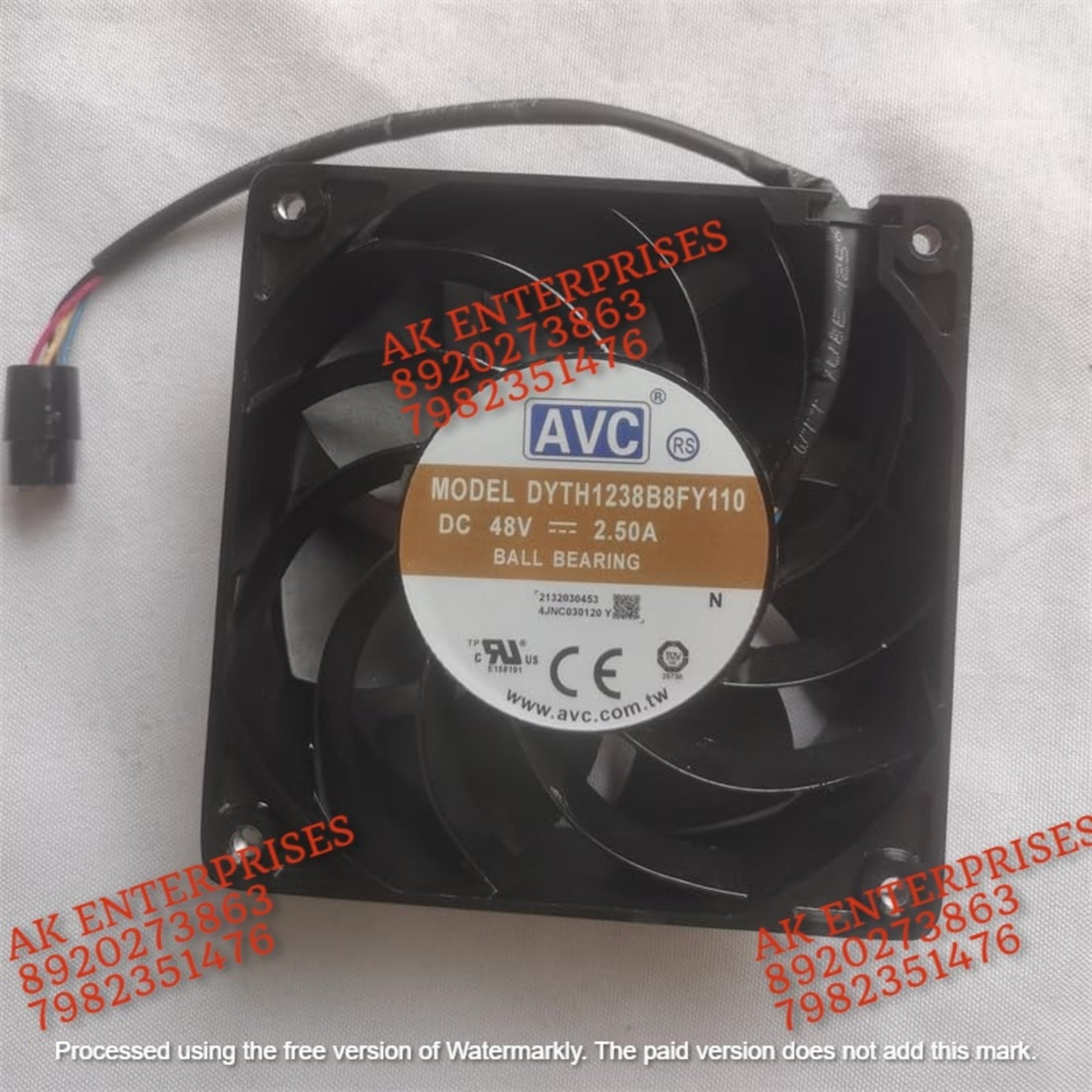 AVC DYTH1238B8FY110 Axial Fan 48V-2.5A DC Brushless Air Cooling Fan 3500 RPM 120 * 120 * 38mm 2-Wire