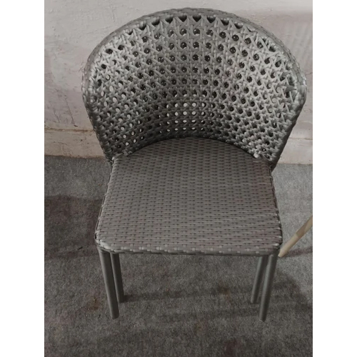 Aluminium Wicker Chair - High-Quality Wicker Material, Modern Design in Elegant Grey | Rust-Proof, Powder Coated, No Assembly Required
