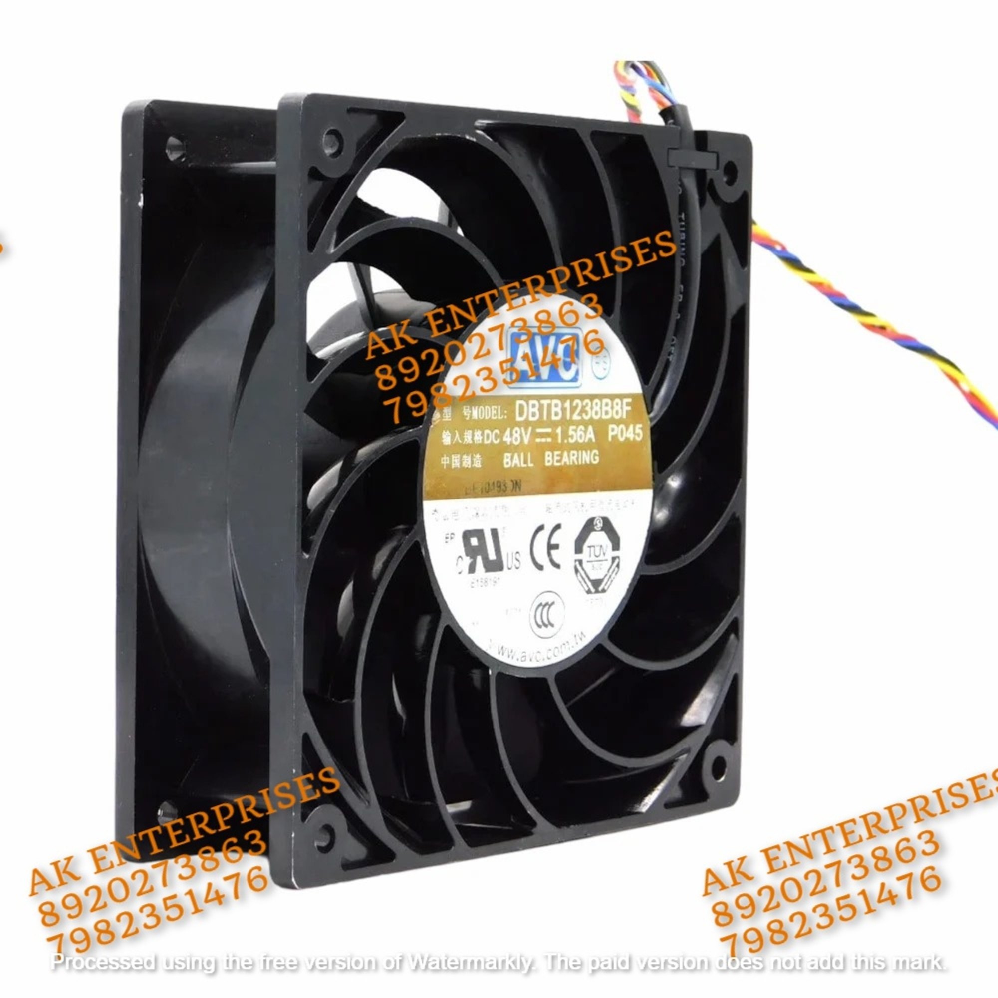 AVC DBTB1238B8F Axial fan 48V-1.56A DC Brushless Air cooling Fan 6700 RPM 120 * 120 * 38mm 3Wire