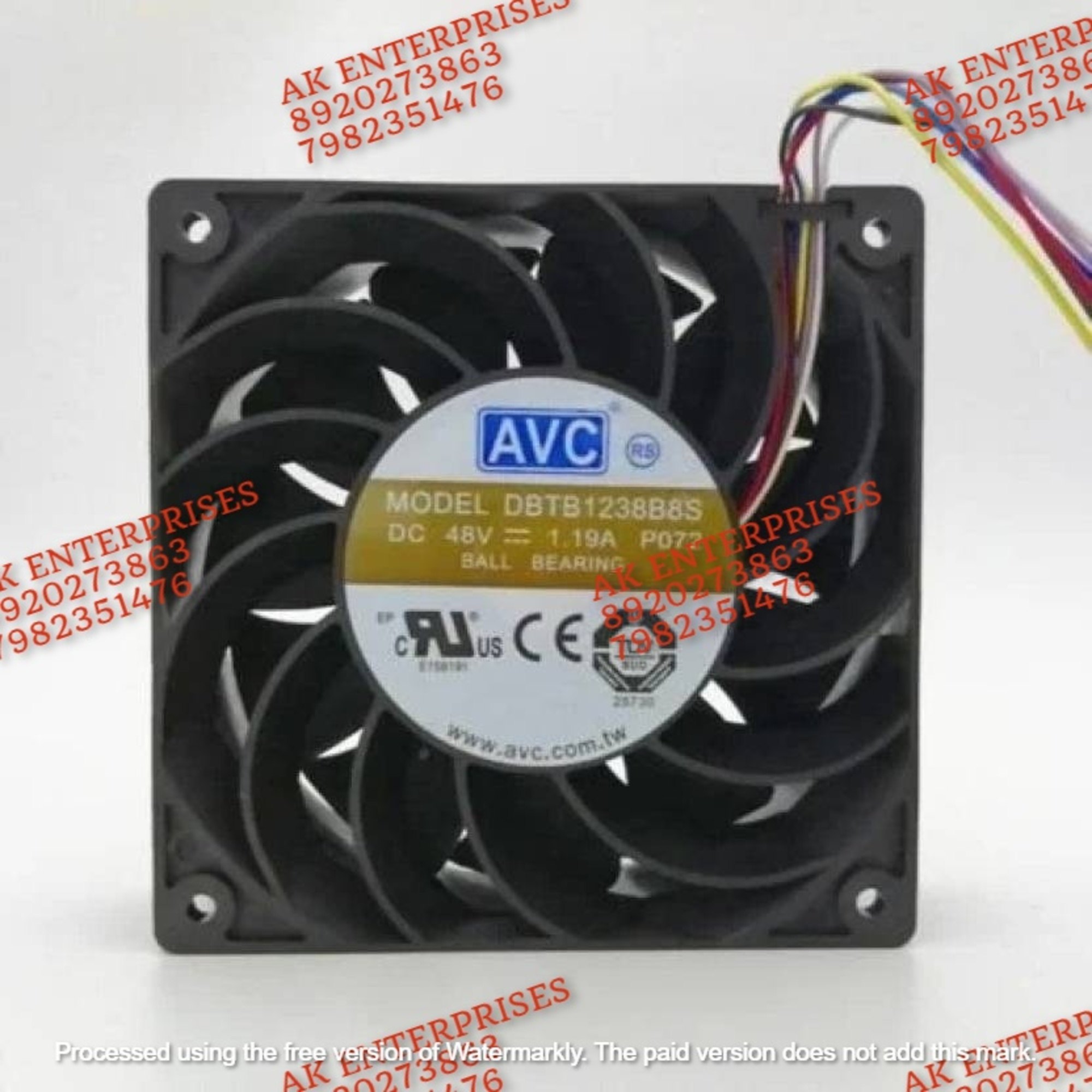 AVC DBTB1238B8S Axial Fan 48V-1.19A DC Brushless Air Cooling Fan 3000 RPM 120 * 120 * 38mm 4Wire