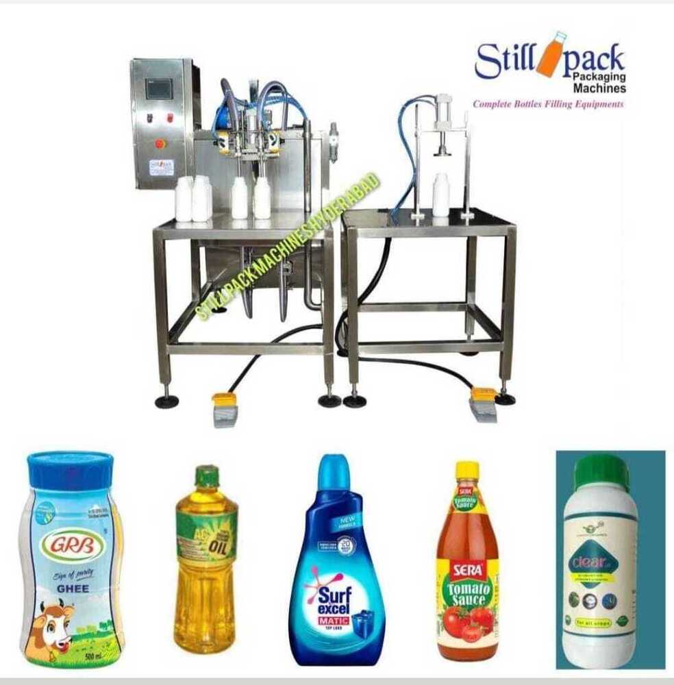 Semi Automatic two head liquid filling machine