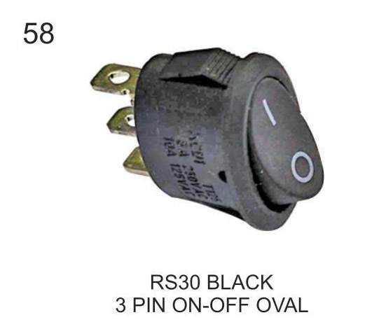 RS 30 BLACK 3 PIN ON-OFF OVAL