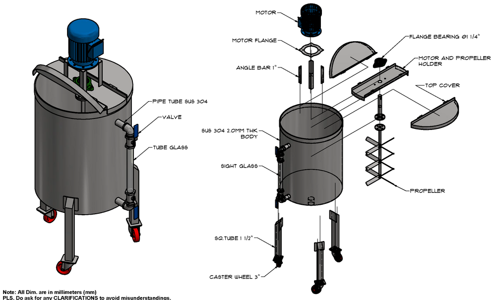 STAINLESS STEEL MIXING TANK