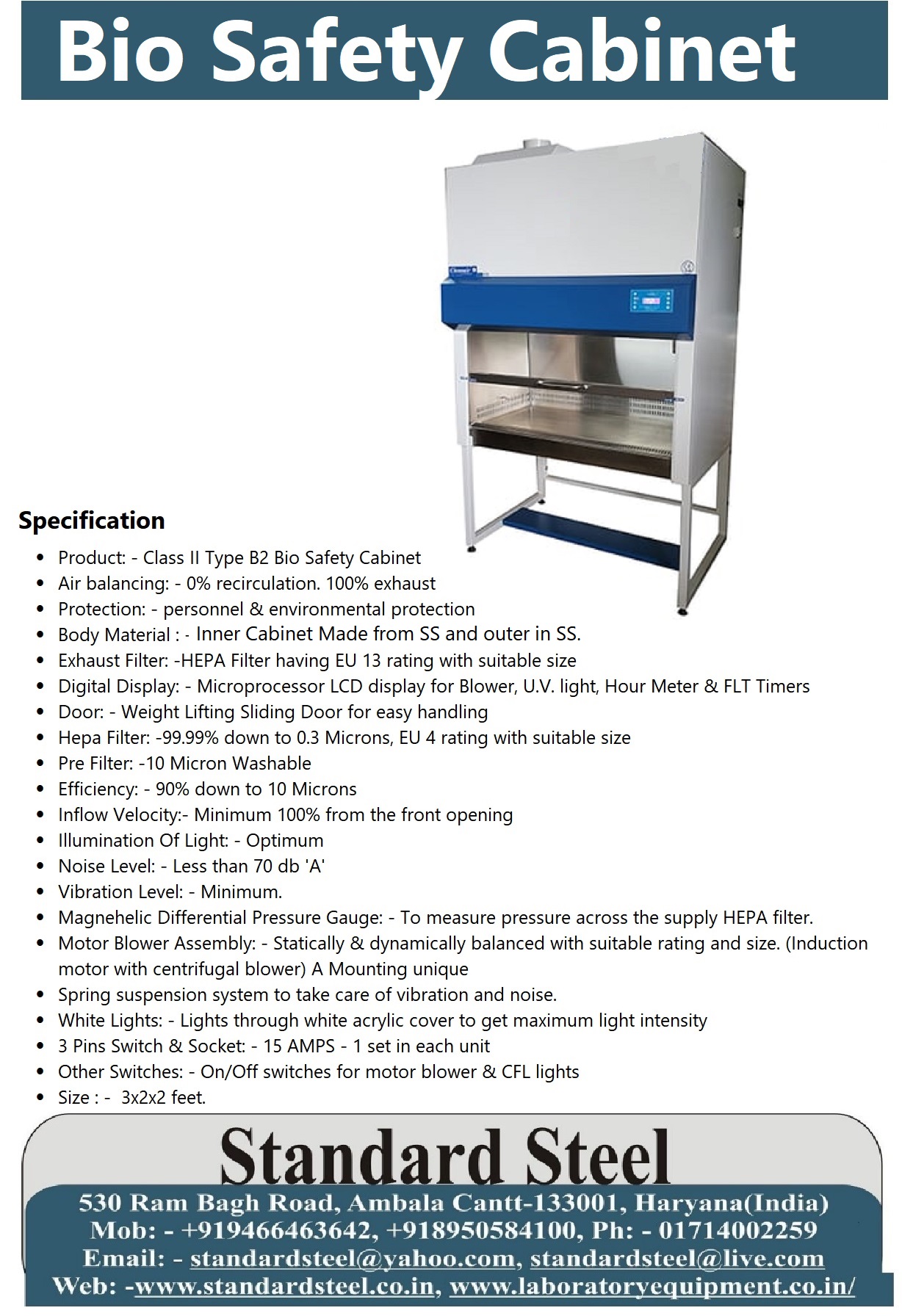 Biosafety Cabinets For Microbiology Lab