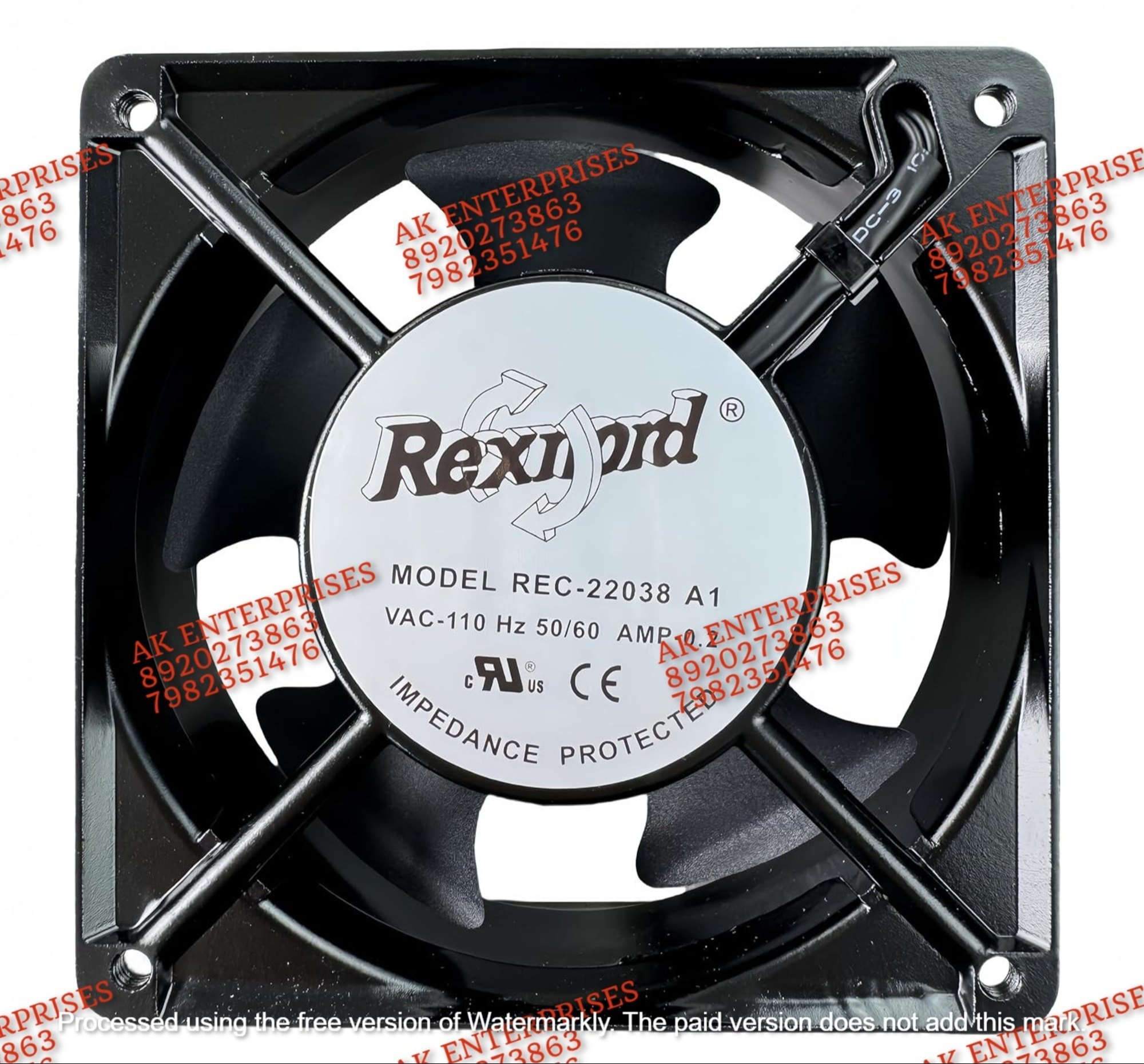 Rexnord REC-22038 A1 Axial fan 115V-50/60Hz 0.23A DC Brushless Air Cooling Fan 5500 RPM 120 * 120 * 38mm 2Wire