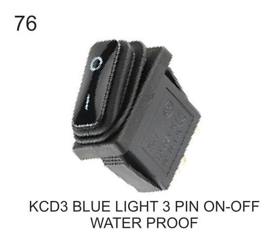 KCD 3 BLUE LIGHT 3 PIN ON-OFF WATER PROOF