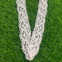 White Cotton Lace - One-sided, Available In Different Sizes | High-quality Fabric, Elegant Plain Pattern