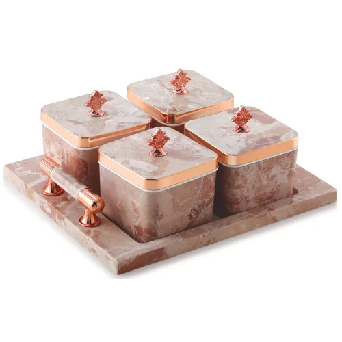 Decorative Dry Fruit Box 4 Pc Set - Material: Plastic