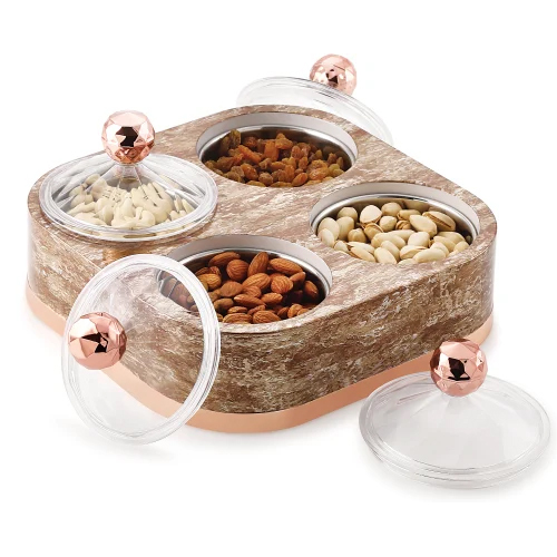 Ineer Steel Dry Fruit Box 4 Pcs Set - Material: Plastic