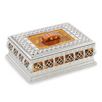 Rectangular Silver Dry Fruit Box Pallava - Plastic, Customized Size, Square Shape, Silver Color | Elegant Food Storage Solution For Home & Commercial Use